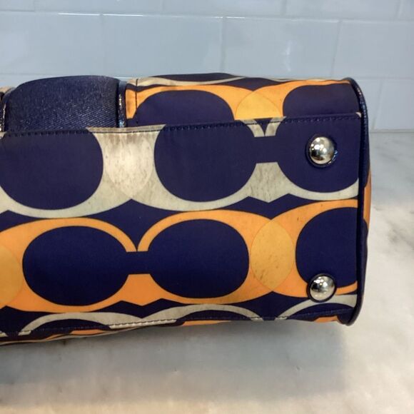 Coach Signature Nylon Linear Stripe Convertible Shoulder Bag - Picture 8 of 16